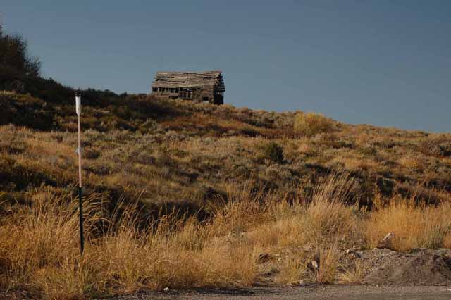an old abandoned shack off the teton scenic byway